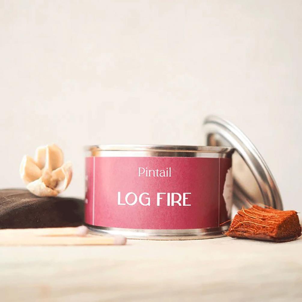 Pintail Candles Log Fire Paint Pot Candle Extra Image 1